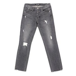 Adaptation Womens Grey Distressed Skinny Jean Size 24 24X26 Mid Rise Made in USA